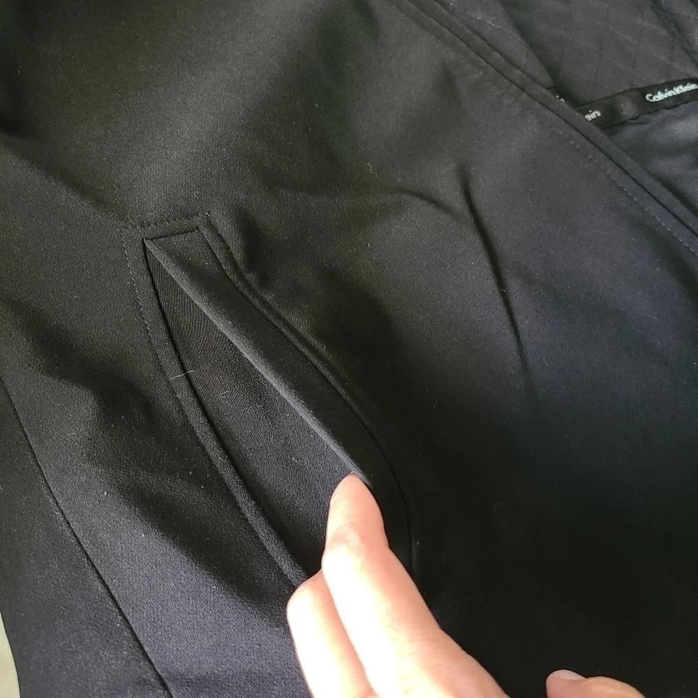 Calvin Klein Jacket Women Medium Black Coat Outdoor Casual Zip Up Polyester.Exc